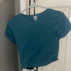 Tilly's Teal Casual Crop Top